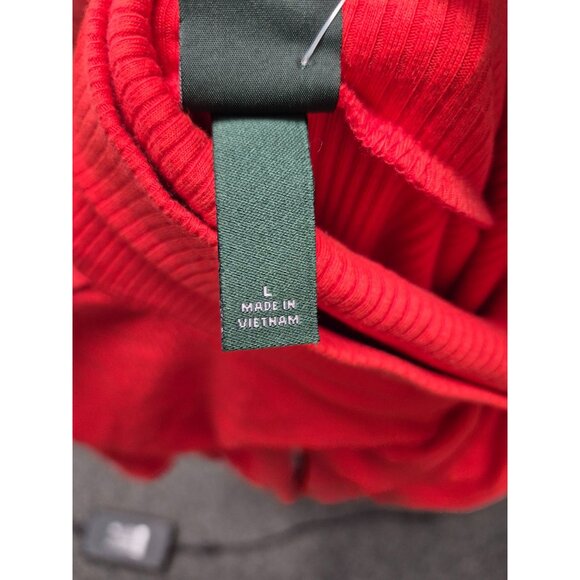 Wild Fable Bright Red Long Sleeve Turtleneck Dress L Ribbed Knit Fabric - Picture 3 of 4